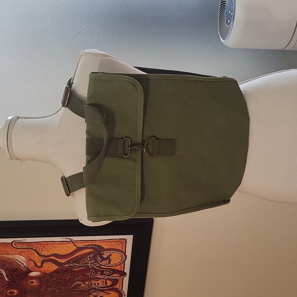 Kiko Milano Green Me Military Green Canvas Backpack